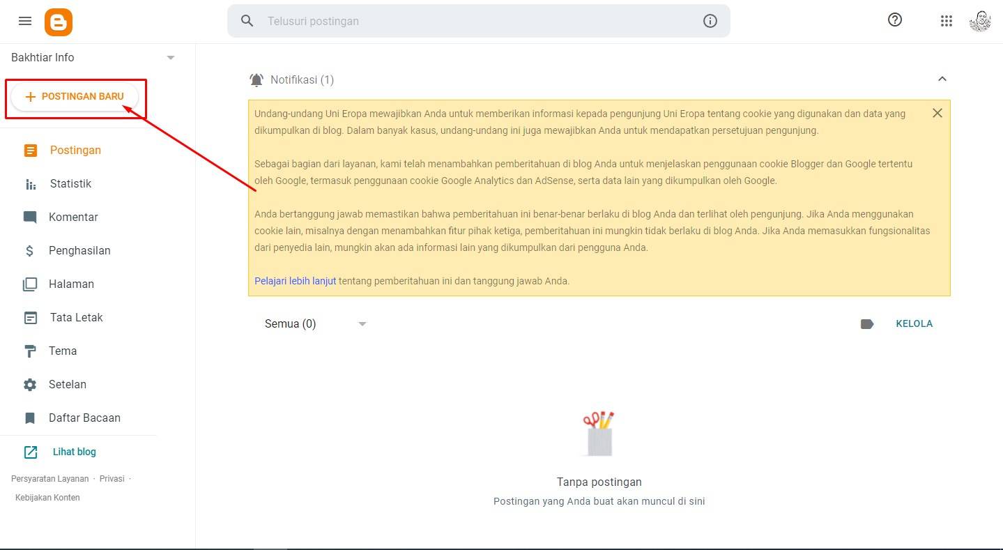 membuat posting halaman