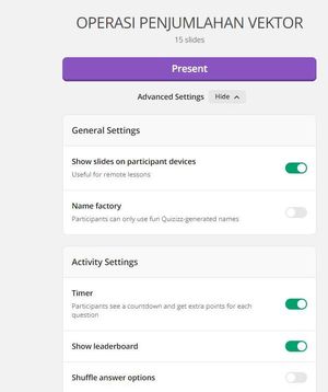memainkan presentasi langsung